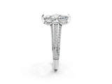 White gold Marquise Solitaire Pave Split Shank Ring with Four-Prong Setting_95