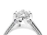 White gold Marquise Solitaire Pave Split Shank Ring with Four-Prong Setting_97