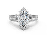 White gold Marquise Solitaire Split Shank Pavé Diamond Engagement Ring_258