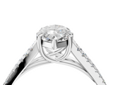 White gold Marquise Solitaire Split Shank Pavé Diamond Engagement Ring_259