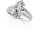 White gold Marquise Solitaire Split Shank Pavé Diamond Engagement Ring_272