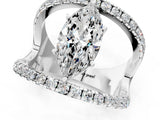White gold Marquise Solitaire Split Shank Pave Diamond Ring_47