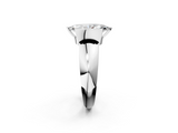 White gold Marquise Solitaire Tension Set Diamond Ring with Wide Band_22