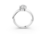White gold Marquise Solitaire Tension Set Diamond Ring with Wide Band_23