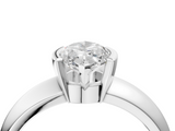 White gold Marquise Solitaire Tension Set Diamond Ring with Wide Band_24