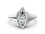 White gold Marquise Solitaire Tension Set Diamond Ring_20