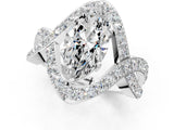 White gold Marquise Solitaire Twist Band Pavé Diamond Engagement Ring_33