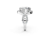 White gold Marquise Solitaire Twist Band Pavé Diamond Engagement Ring_34