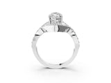 White gold Marquise Solitaire Twist Band Pavé Diamond Engagement Ring_35