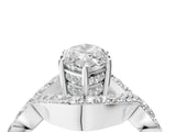 White gold Marquise Solitaire Twist Band Pavé Diamond Engagement Ring_36