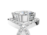 White gold Marquise Solitaire Twist Band Pavé Diamond Engagement Ring_37
