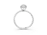 White gold Marquise Solitaire Twist Band Ring with Four-Prong Setting_15