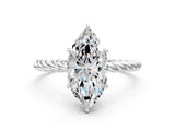 White gold Marquise Solitaire Twist Band Ring with Four-Prong Setting_68