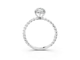 White gold Marquise Solitaire Twist Band Ring with Four-Prong Setting_71