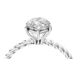 White gold Marquise Solitaire Twist Band Ring with Four-Prong Setting_72