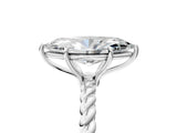 White gold Marquise Solitaire Twist Band Ring with Four-Prong Setting_73