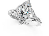 White gold Marquise Solitaire Twist Band Six-Prong Setting 1