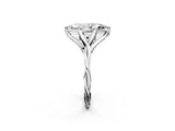 White gold Marquise Solitaire Twist Band Six-Prong Setting 2