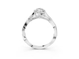 White gold Marquise Solitaire Twist Band Six-Prong Setting 3