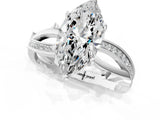 White gold Marquise Solitaire Twist Band with Pavé Accents and Four-Prong Setting_33