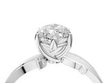 White gold Marquise Solitaire Twist Band with Pavé Accents and Four-Prong Setting_35