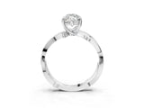 White gold Marquise Solitaire Twist Band with Pavé Accents and Four-Prong Setting_35
