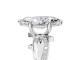 White gold Marquise Solitaire Twist Band with Pavé Accents and Four-Prong Setting_37