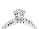 White gold Marquise Solitaire Twist Band with Pavé Setting and Four-Prong Setting_114