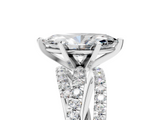 White gold Marquise Solitaire Twist Band with Pavé Setting and Four-Prong Setting_116