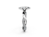 White gold Marquise Solitaire Twist Band with Pave Prong Setting_65