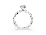 White gold Marquise Solitaire Twist Band with Pave Prong Setting_72