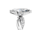 White gold Marquise Solitaire Twist Band with Pave Prong Setting_74