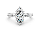 White gold Marquise Solitaire Twisted Band Prong Set Engagement Ring_83