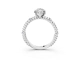 White gold Marquise Solitaire Twisted Band Prong Set Engagement Ring_86