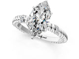White gold Marquise Solitaire Twisted Band Prong Set Engagement Ring_88