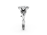 White gold Marquise Solitaire Twisted Band Prong Setting Ring_204