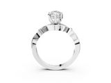 White gold Marquise Solitaire Twisted Band Prong Setting Ring_205