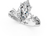 White gold Marquise Solitaire Twisted Band Prong Setting Ring_205