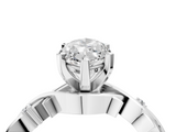 White gold Marquise Solitaire Twisted Band Prong Setting Ring_206