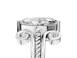 White gold Marquise Solitaire Twisted Band Scroll Prong Ring_50