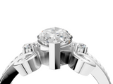 White gold Marquise Solitaire Twisted Band Scroll Prong Ring_51