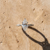 White gold Marquise Solitaire Twisted Band with Bead Prong Setting_15
