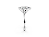 White gold Marquise Solitaire Twisted Band with Bead Prong Setting_336