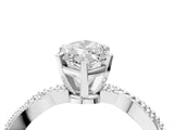 White gold Marquise Solitaire Twisted Band with Bead Prong Setting_343
