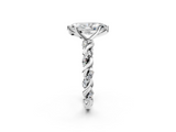 Platinum 3.53 Carat D VVS2 Marquise Diamond Solitaire Ring with Twisted Band and Pavé Accents