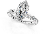 White gold Marquise Solitaire Twisted Band with Pavé Accents and Four-Prong Setting_48