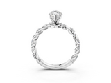 Platinum 3.53 Carat D VVS2 Marquise Diamond Solitaire Ring with Twisted Band and Pavé Accents