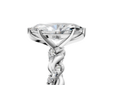 Platinum 3.53 Carat D VVS2 Marquise Diamond Solitaire Ring with Twisted Band and Pavé Accents