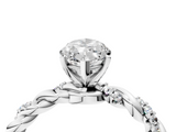 White gold Marquise Solitaire Twisted Band with Pavé Accents and Four-Prong Setting_55