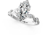 White gold Marquise Solitaire Twisted Band with Prong Setting 1